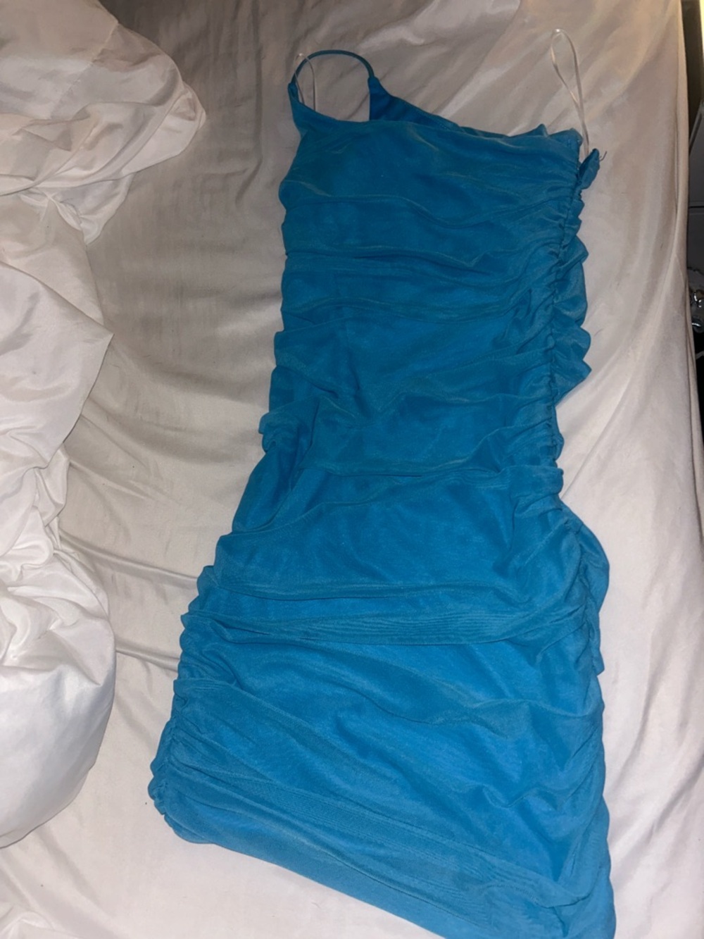 Princess Polly Teal Blue Ruched Mini Dress